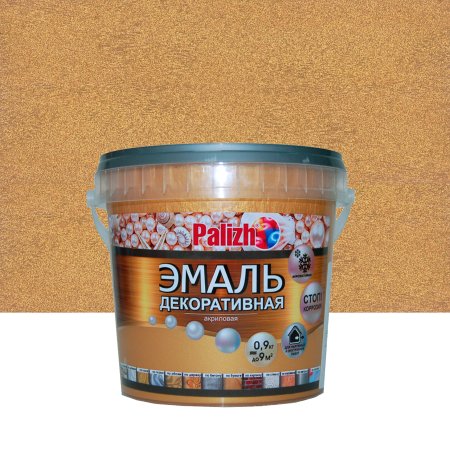 Эмаль акриловая декоративная Palizh золото 0,9 кг