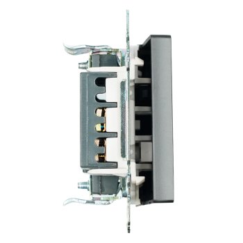 Выключатель встраиваемый STEKKER Катрин 1 кл. черный, без подсветки, арт. GLS10-7103-05