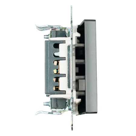 Выключатель встраиваемый STEKKER Катрин 1 кл. черный, без подсветки, арт. GLS10-7103-05