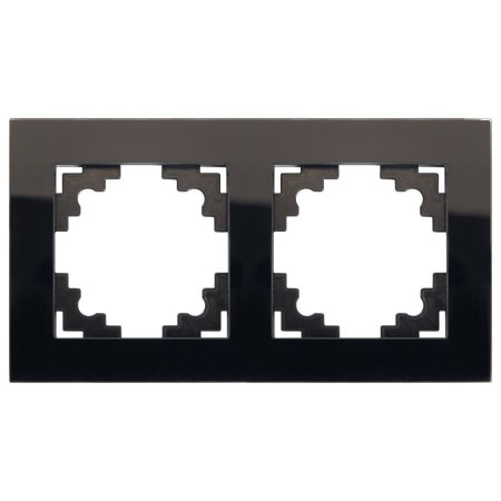 Рамка STEKKER Катрин 2 поста, цвет черный, арт. GFR00-7002-05