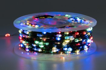 Гирлянда для улицы нить на катушке 100м мультиколор 1000 LED ламп прозрачный провод