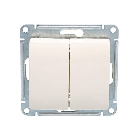Выключатель встраиваемый Schneider Electric Glossa 2 кл. бежeвый, без подсветки, арт. GSL000251