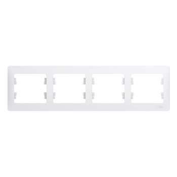Рамка Schneider Electric Glossa 4 поста, цвет белый, арт. GSL000104