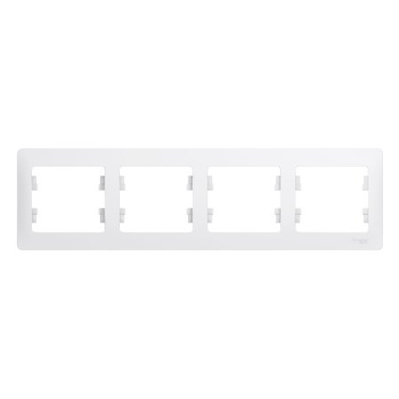 Рамка Schneider Electric Glossa 4 поста, цвет белый, арт. GSL000104