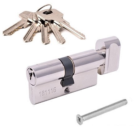 Механизм цилиндровый ключ/вертушка (SC-60-Z-C-NI) никель 60х16мм