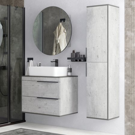 Пенал подвесной Грэмми серый 158х35х30см