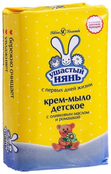 Крем-мыло Ушастый нянь 90г оливковое масло и ромашка детское 1шт.