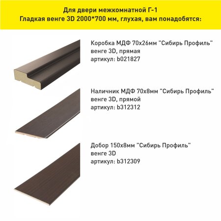 Дверь межкомнатная Г-1 венге 700х2000 мм