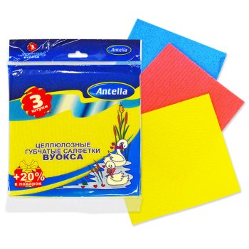 Салфетки для уборки ВУОКСА Antella 15х 15 см 3 шт.