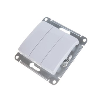 Выключатель встраиваемый Schneider Electric Glossa 3 кл. белый, без подсветки, арт. GSL000131