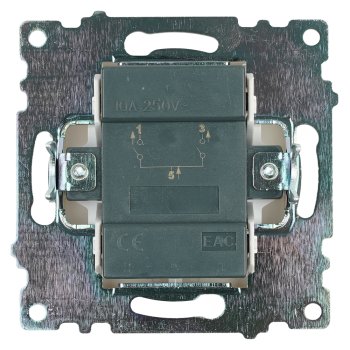 Выключатель встраиваемый STEKKER Катрин 2 кл. белый, без подсветки, арт. GLS10-7104-01