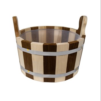Ушат Лесдар Зебра с пластиковой вставкой липа 6л