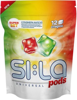 Капсулы для стирки белья SI:LA Универсал 0,2л для цветного белья для стиральных машин