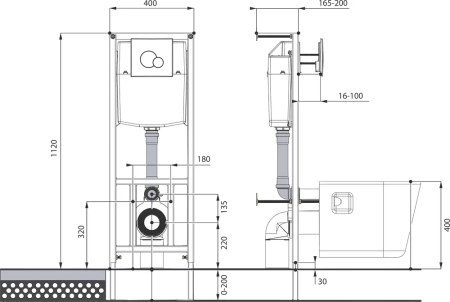 Комплект инсталляции Santeri Воротынск Альфакомфорт ширина 400 мм Комплект инсталляции Santeri Воротынск Альфакомфорт ширина 400 мм