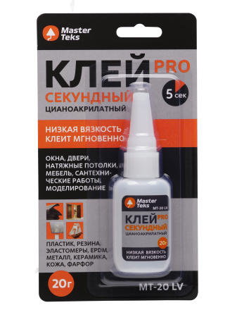 Клей секундный MasterTeks PRO прозрачный 20 гр