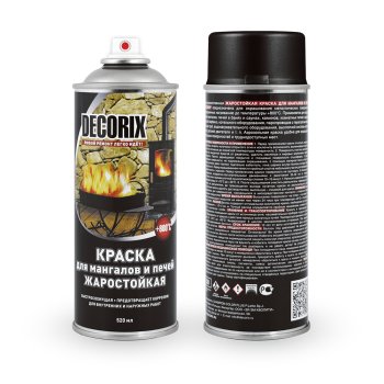 Эмаль аэрозольная Decorix для мангалов и печей  800°С графитовая черная 520 мл матовая