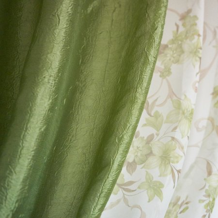 Комплект штор для кухни вуаль/тергалет Витерра Жатка-комби 270хзеленый