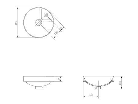 Раковина Cersanit CREA фарфор 375мм круглая  цвет белый
