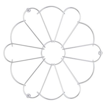 Подставка под горячее  20х 20см металл Ромашка серый/серебряный