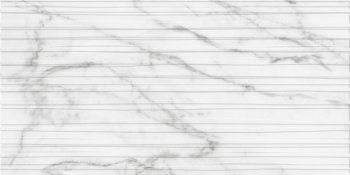 Плитка настенная Marble, Wave, белая 60х30х0,9 см