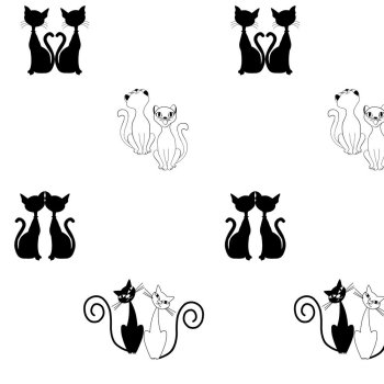 Штора для ванной  MIRANDA BLACK CATS 180х200см полиэстер цвет белый