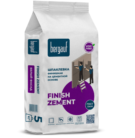 Шпатлевка Bergauf Finish Zement белая 5 кг