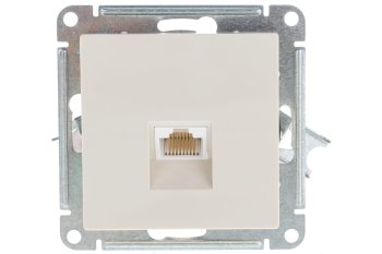 Розетка RJ45 категория 5е одноместная встраиваемая Schneider Electric AtlasDesign цвет бежeвый, арт. ATN000283