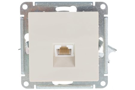Розетка RJ45 категория 5е одноместная встраиваемая Schneider Electric AtlasDesign цвет бежeвый, арт. ATN000283