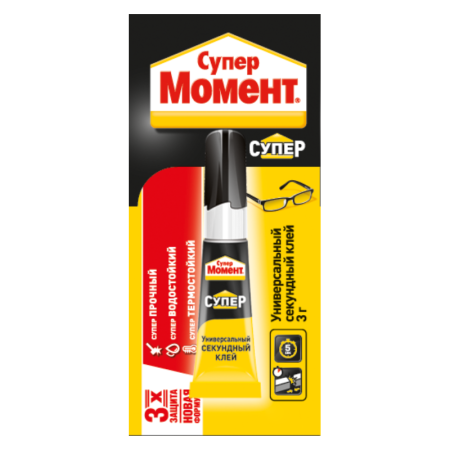 Клей универсальный Момент Супер прозрачный 3 гр
