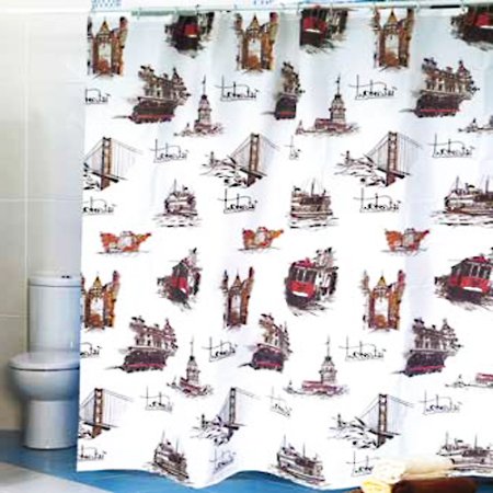 Штора для ванной  MIRANDA ISTANBUL 180х200см полиэстер цвет коричневый