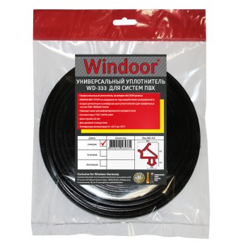Уплотнитель Windoor 10,7х8,5 мм 6м черный