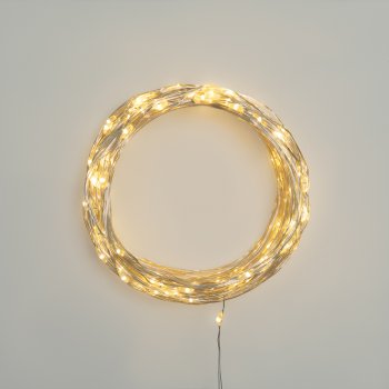 Гирлянда для улицы роса 30м белый теплый 300 LED ламп прозрачный провод
