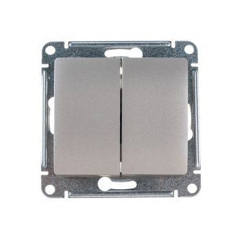 Выключатель встраиваемый Schneider Electric Glossa 2 кл. платина, без подсветки, арт. GSL001251