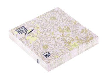 Салфетки бумажные Home Collection Classic Золотые цветы на сиреневом 33х33см 20шт