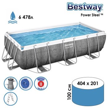 Бассейн каркасный Bestway Power Steel 404х201х100см 6478л