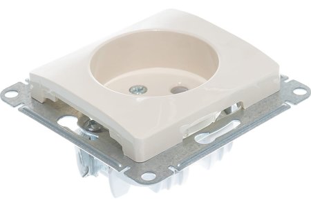 Розетка силовая одноместная встраиваемая Schneider Electric Glossa без заземления, цвет бежeвый, арт. GSL000241