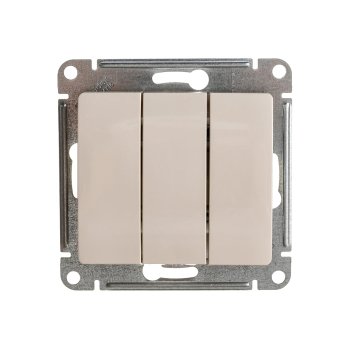 Выключатель встраиваемый Schneider Electric Glossa 3 кл. бежeвый, без подсветки, арт. GSL000231
