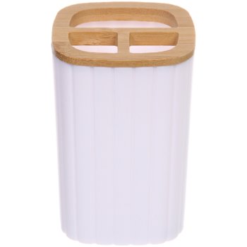 Подставка для зубных щеток с разделителем Барио пластик цвет белый