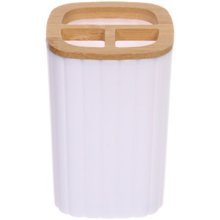 Подставка для зубных щеток с разделителем Барио пластик цвет белый