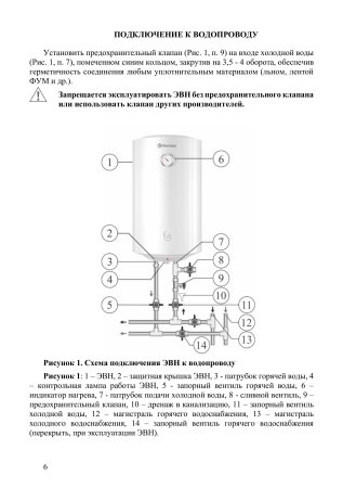 Водонагреватель THERMEX Evika накопительный 100л белый