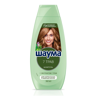 Шампунь Шаума женский 7 трав для нормальных и жирных волос очищение 360 мл