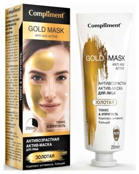 Маска для лица Compliment антивозрастная Gold Mask Тонус и упругость для всех типов кожи универсальный