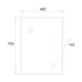 Зеркало для ванной прямоугольное 48х70см Тимбер