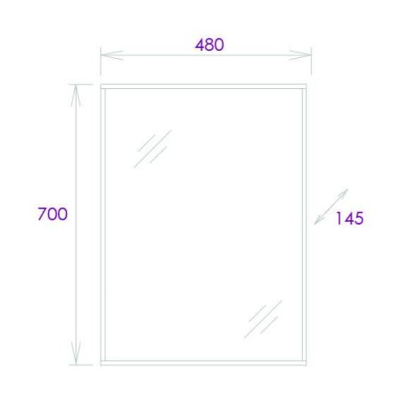 Зеркало для ванной прямоугольное 48х70см Тимбер