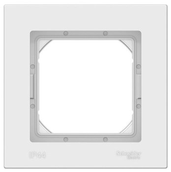 Рамка Schneider Electric AtlasDesign Аква IP44 1 пост, цвет белый, арт. ATN440101