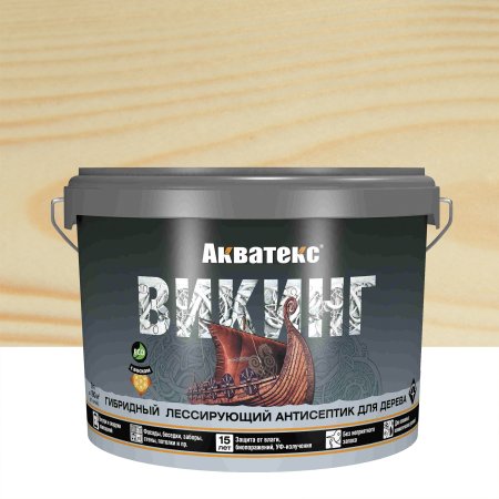 Антисептик Акватекс ВИКИНГ декоративный бесцветный 9 л