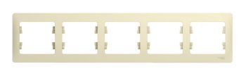 Рамка Schneider Electric Glossa 5 постов, цвет бежeвый, арт. GSL000205
