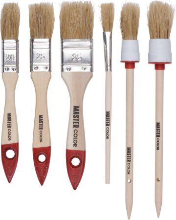 Набор кистей 6шт Master Color универсальные натуральная щетина