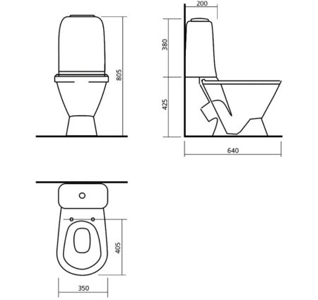 Унитаз-компакт Sanita Самара Самарский Комфорт напольный  выпуск косой