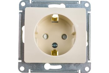 Розетка силовая одноместная встраиваемая Schneider Electric Glossa с заземлением, цвет бежeвый, арт. GSL000245